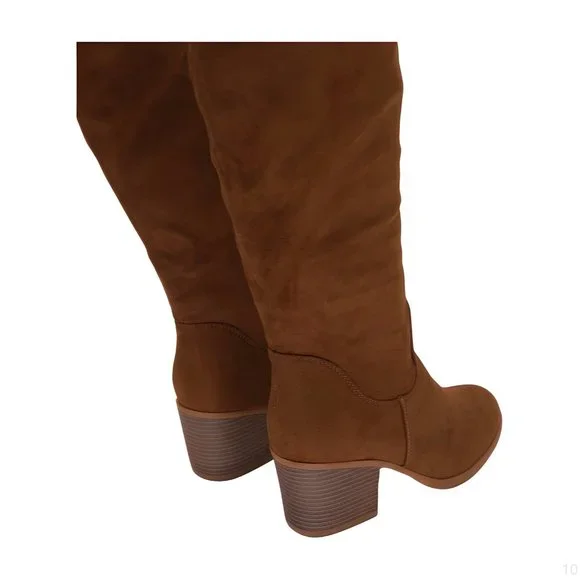 katliu Womens Thigh High Boots Stacked Block Heel Boots Over the Knee Size 10 - Picture 3 of 6